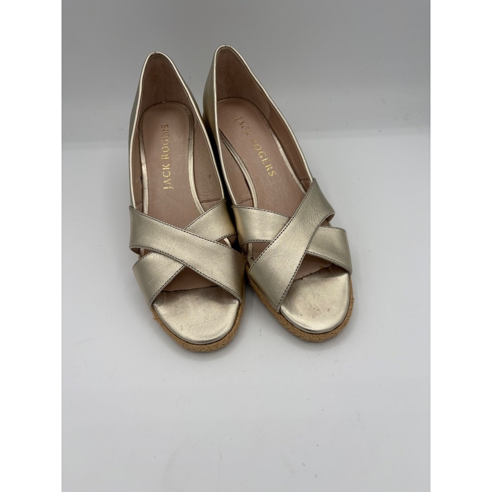 Jack Rogers Metallic Gold Wedge Sandals